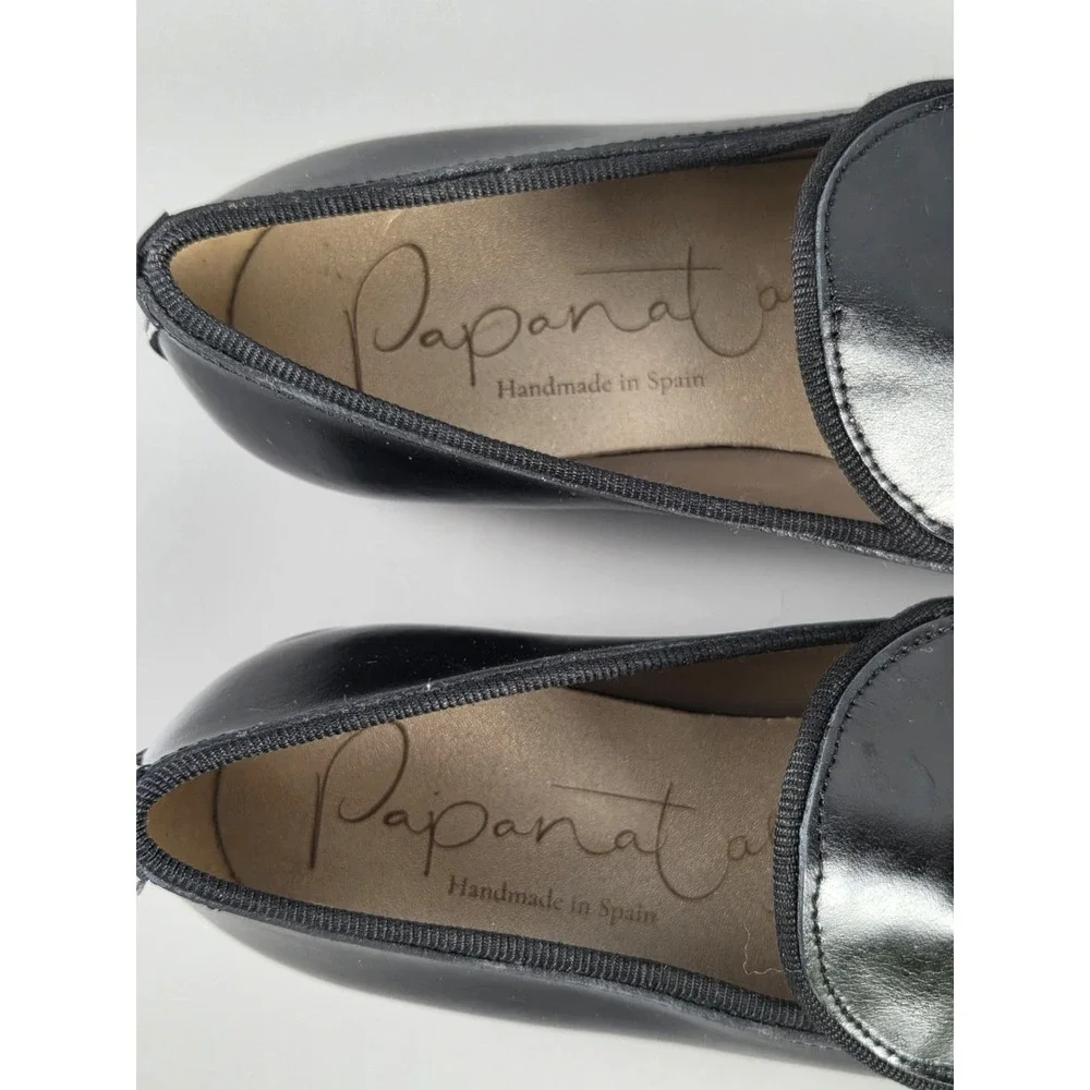Papanatas Kids Black Leather Tassel Loafers EU 32 US 1 Made in Spain NWOT Dress